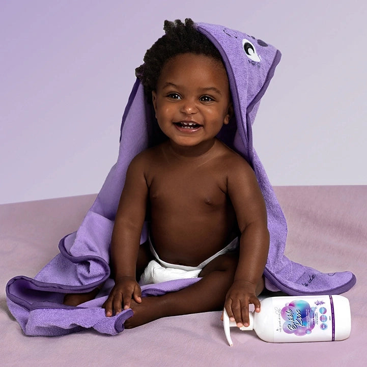 Regalo para recién nacido - Gel limpiador suave para cuerpo y cabello y capa de baño