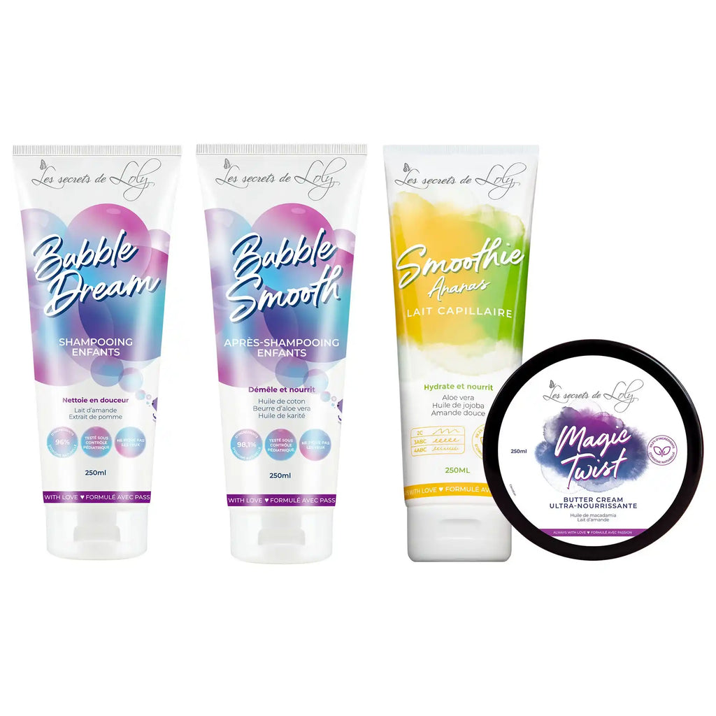 Kids' tight coily Hair Routine - 4 steps ritual