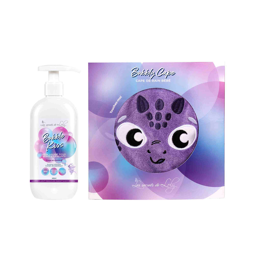 Regalo para recién nacido - Gel limpiador suave para cuerpo y cabello y capa de baño