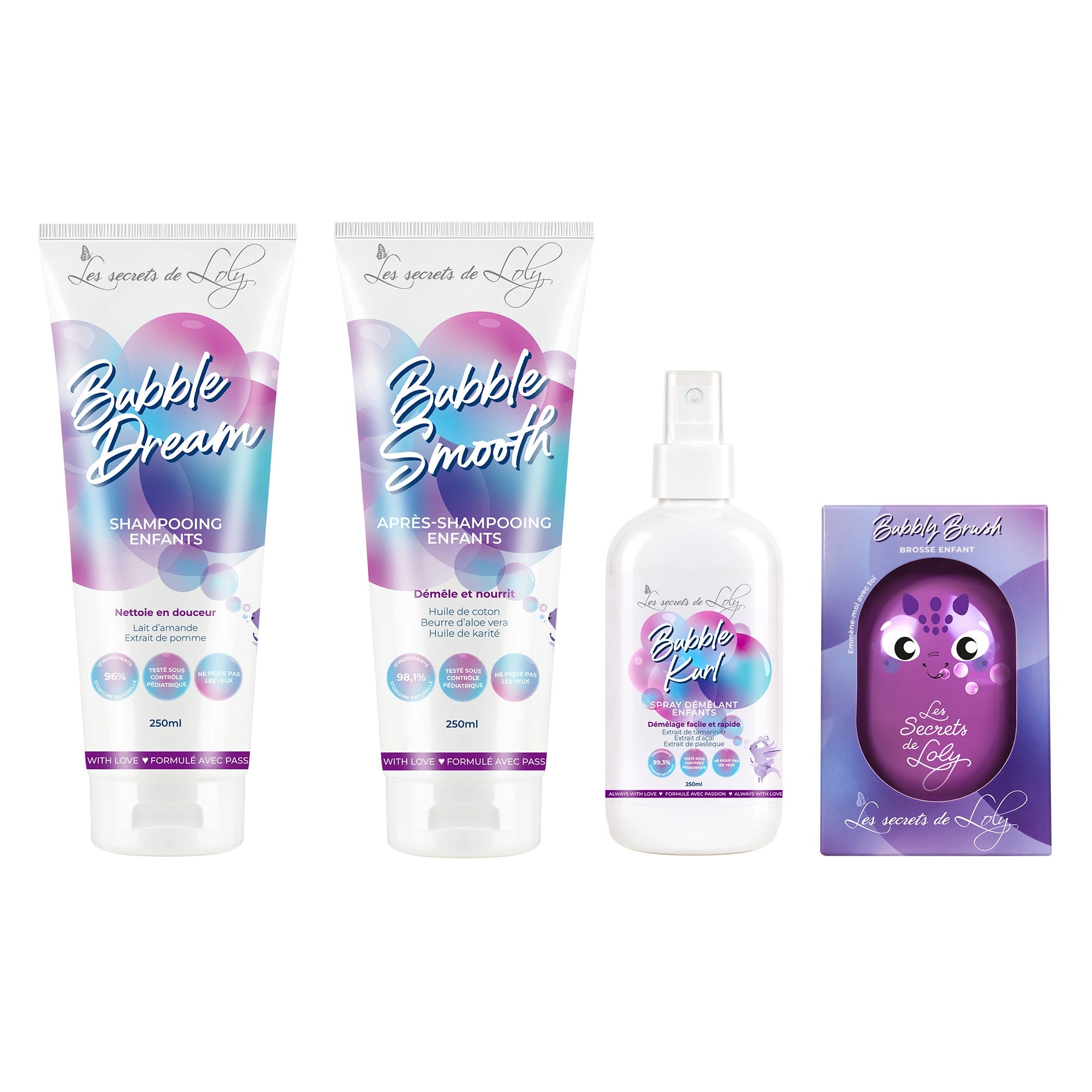 Les Essentiels Anti-Noeuds - Shampooing, après-shampooing, spray démêlant et brosse pour les enfants