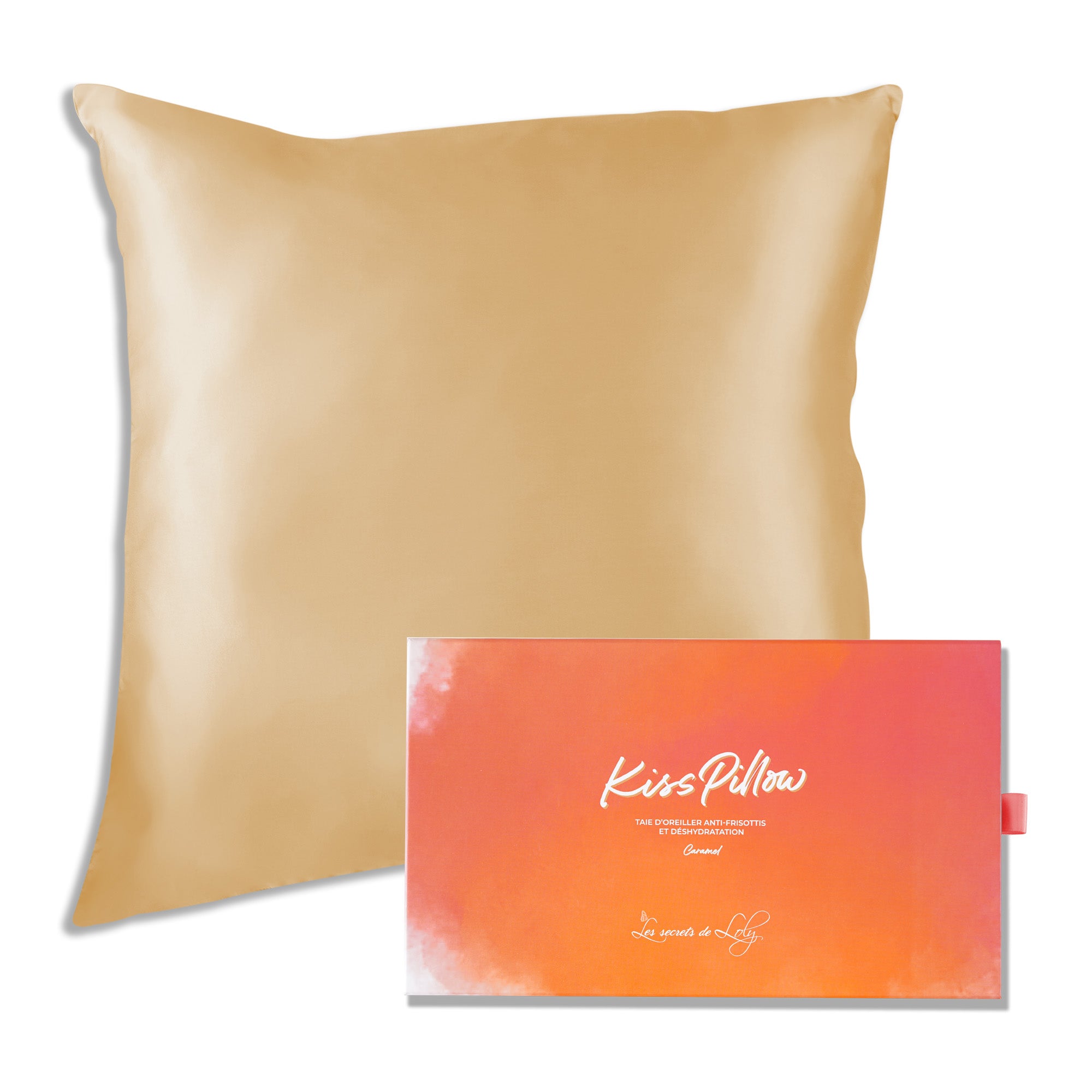 Kiss Pillow Caramel - Taie d'oreiller double face anti-frisottis et déshydratation