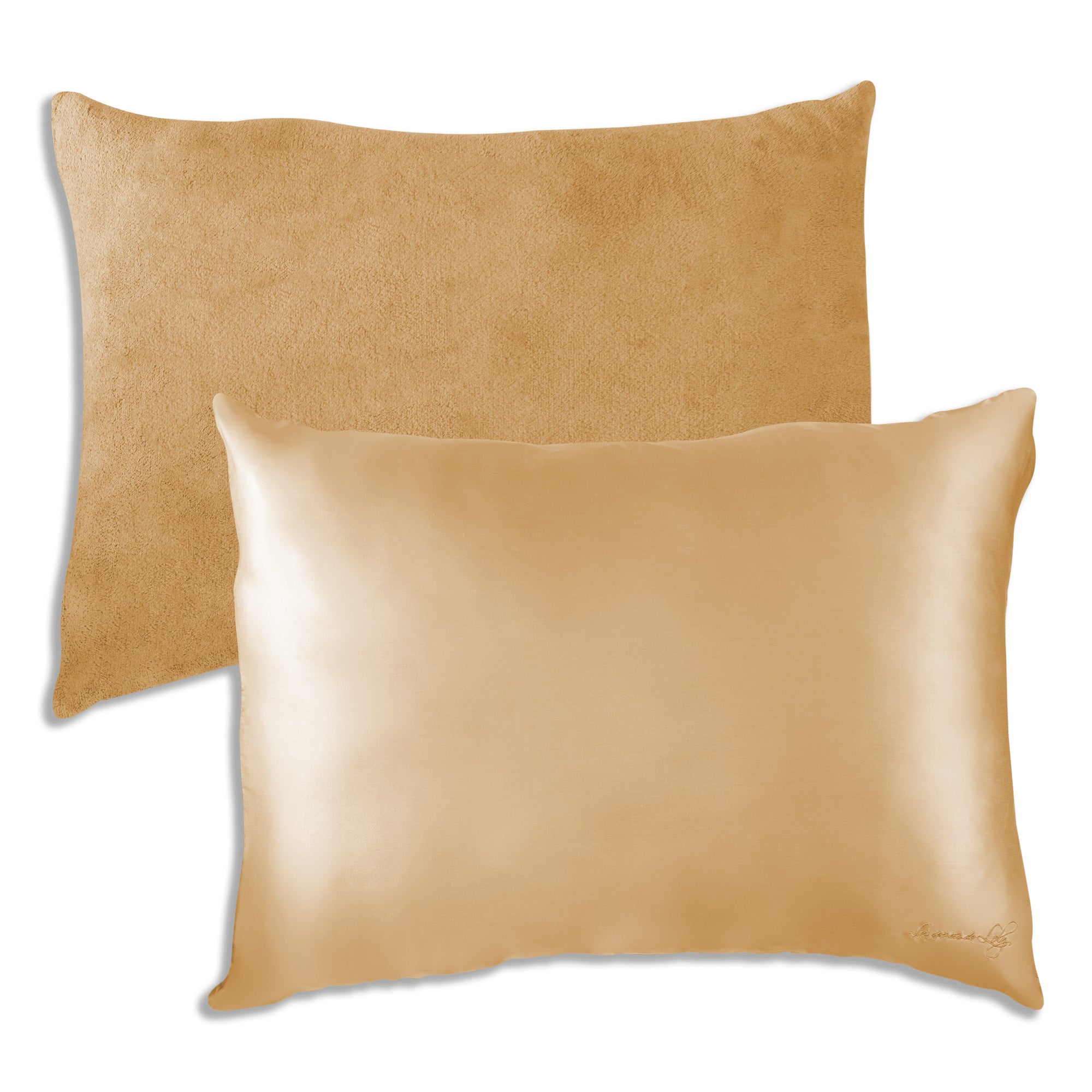 Kiss Pillow Caramel - Taie d'oreiller double face anti-frisottis et déshydratation