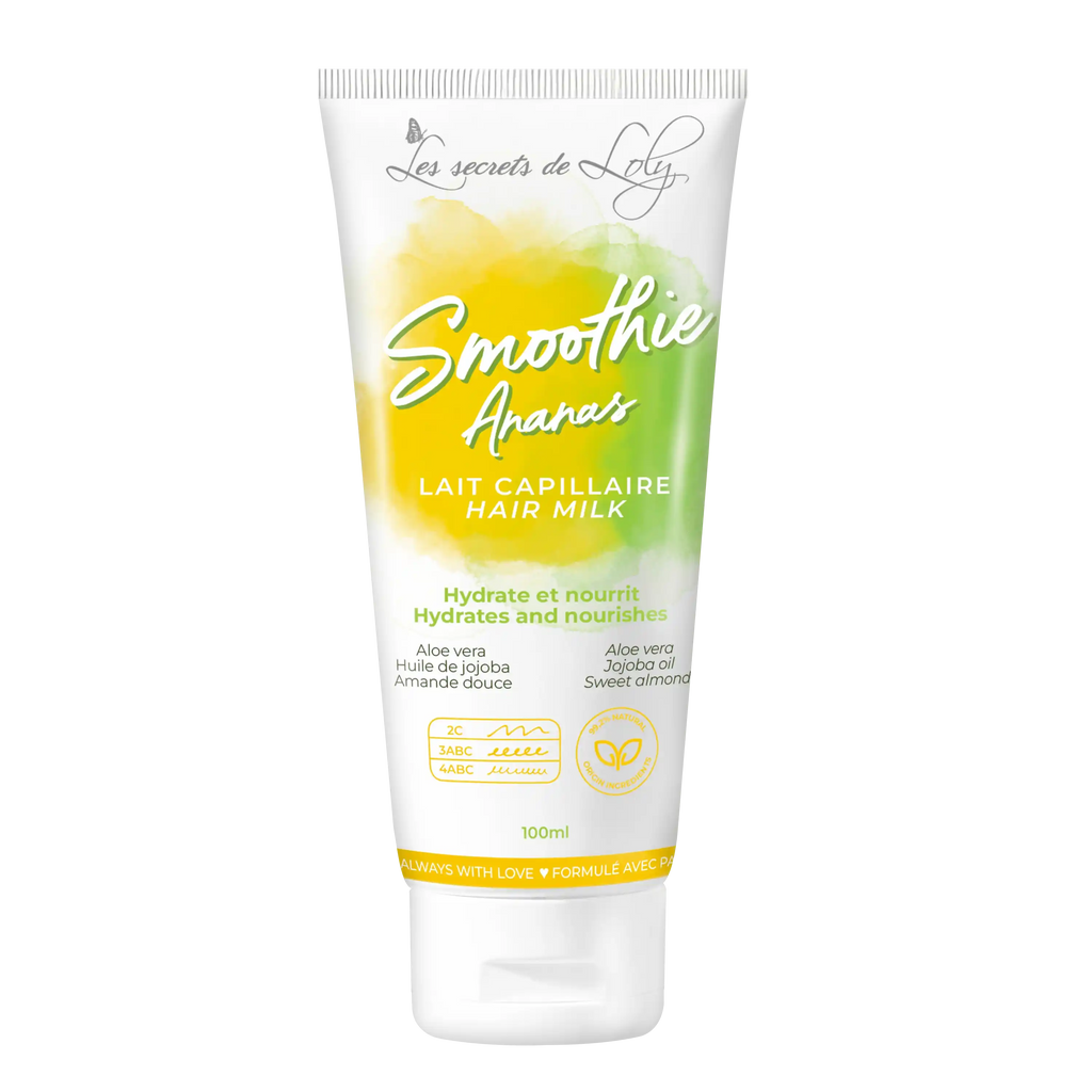 Smoothie Ananas 100ml - Lait capillaire pour cheveux frisés ou crépus