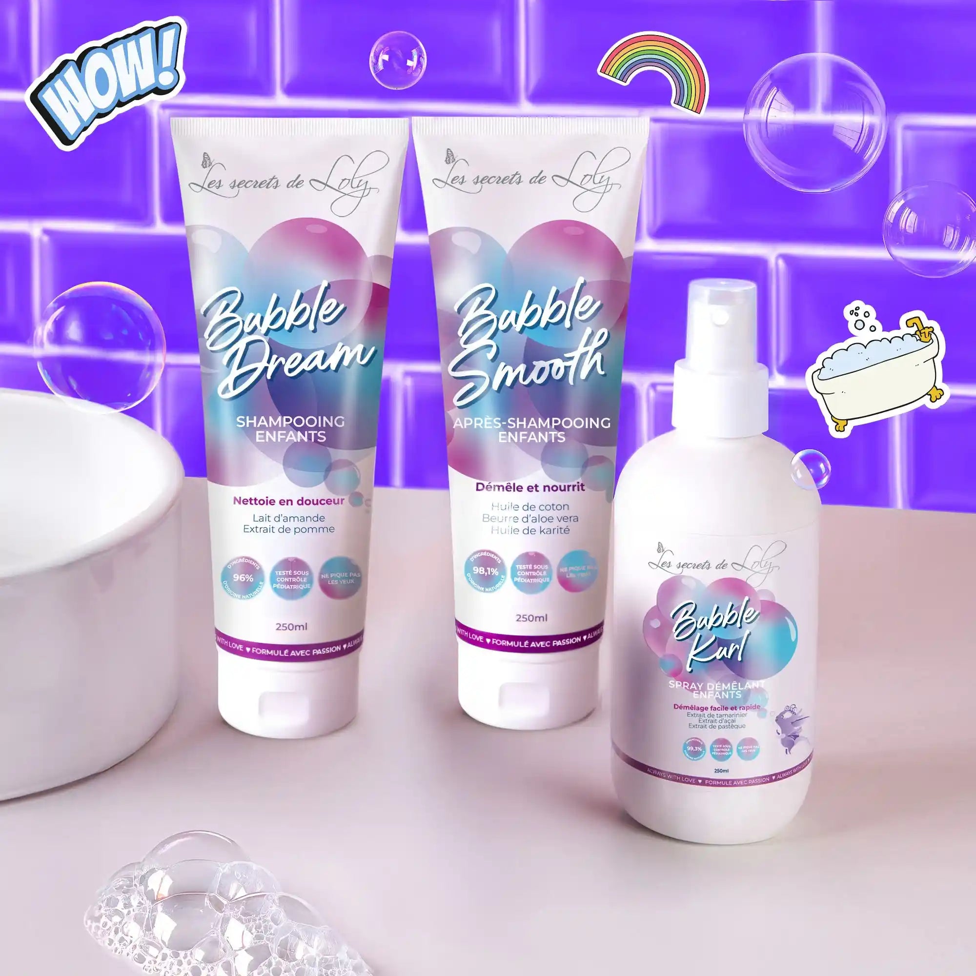The Essential Knot-Free Care - Shampoo, conditioner, detangling spray, and brush for detangling children's hair