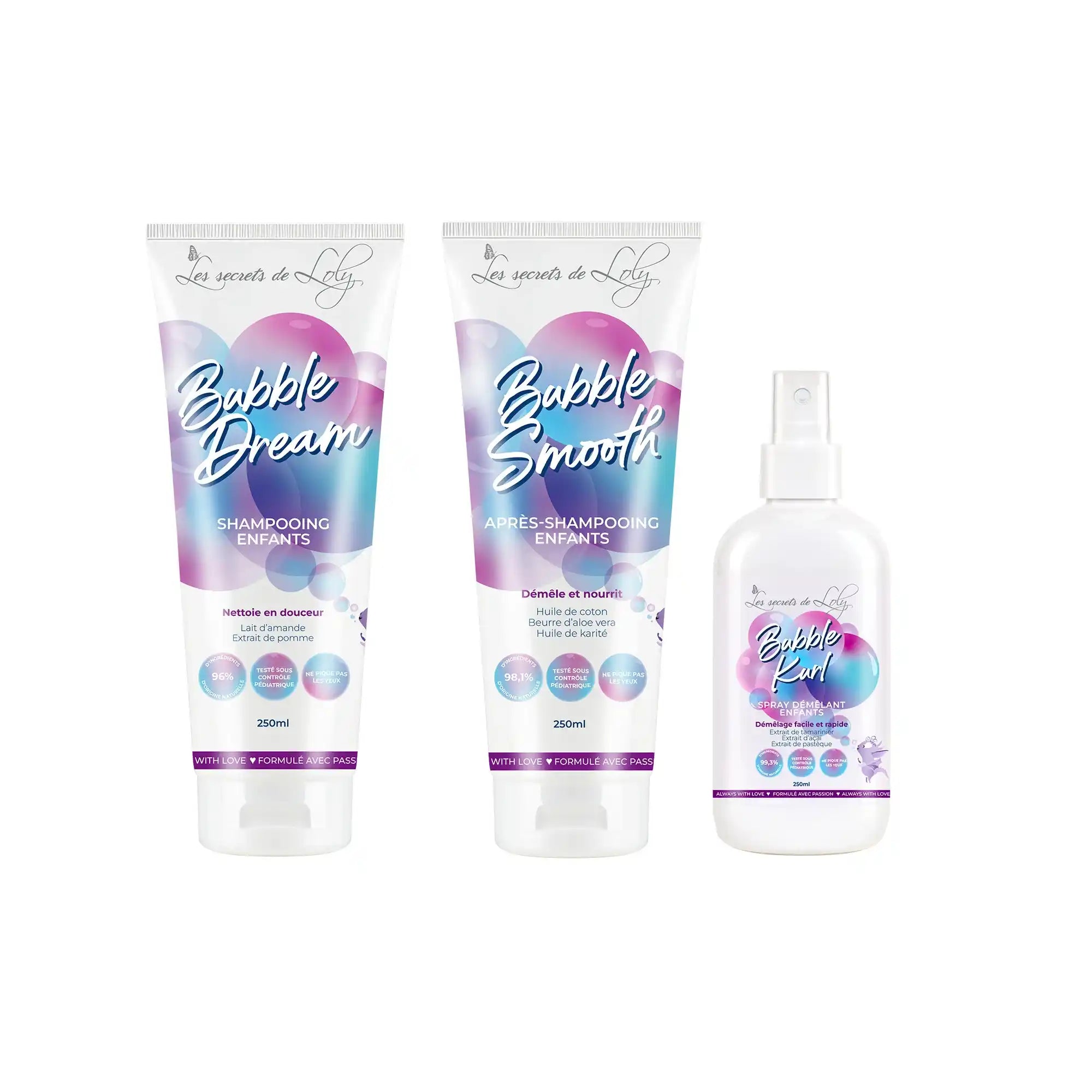 The Essential Knot-Free Care - Shampoo, conditioner, detangling spray, and brush for detangling children's hair