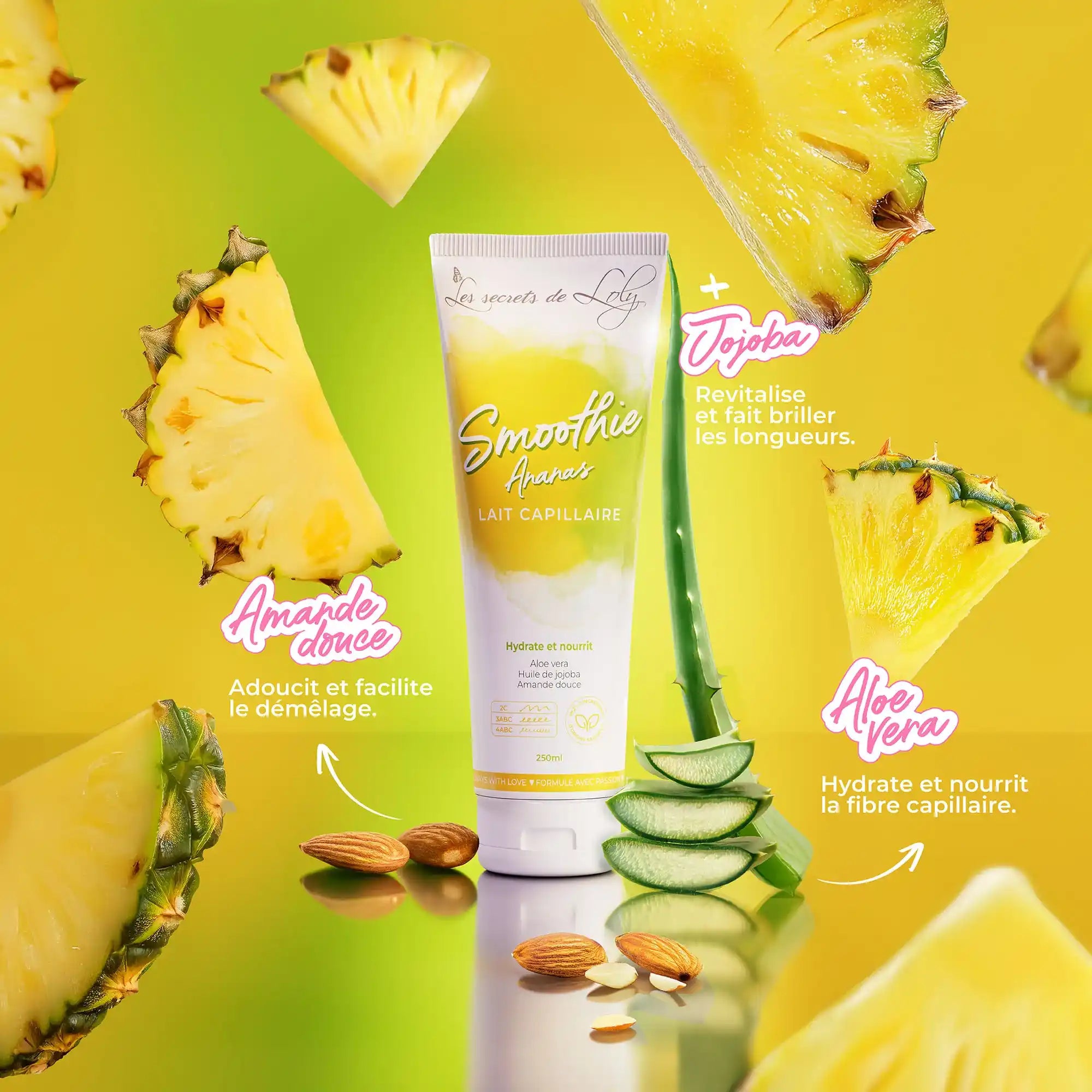 Smoothie Ananas - Leche sin aclarado muy nutritiva - 250 ml