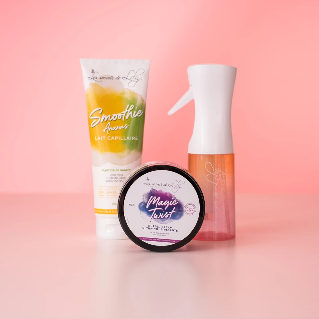 Starter Pack Cabello Afro - Leche sin aclarado, crema para peinar y vaporizador