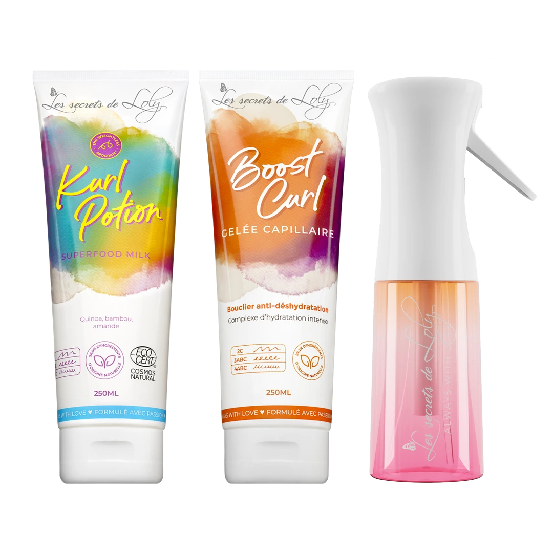 Starter Pack Cabello Ondulado - Crema sin aclarado, gel fijador y vaporizador