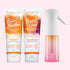 Starter Pack cheveux bouclés : tubes Kurl Nectar et Boost Curl avec un vaporisateur rose.