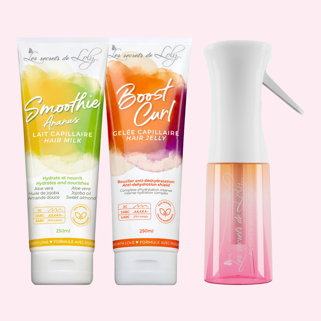Curly Hair Starter Pack - Leave-in Milk, Styling Jelly &amp; Spray