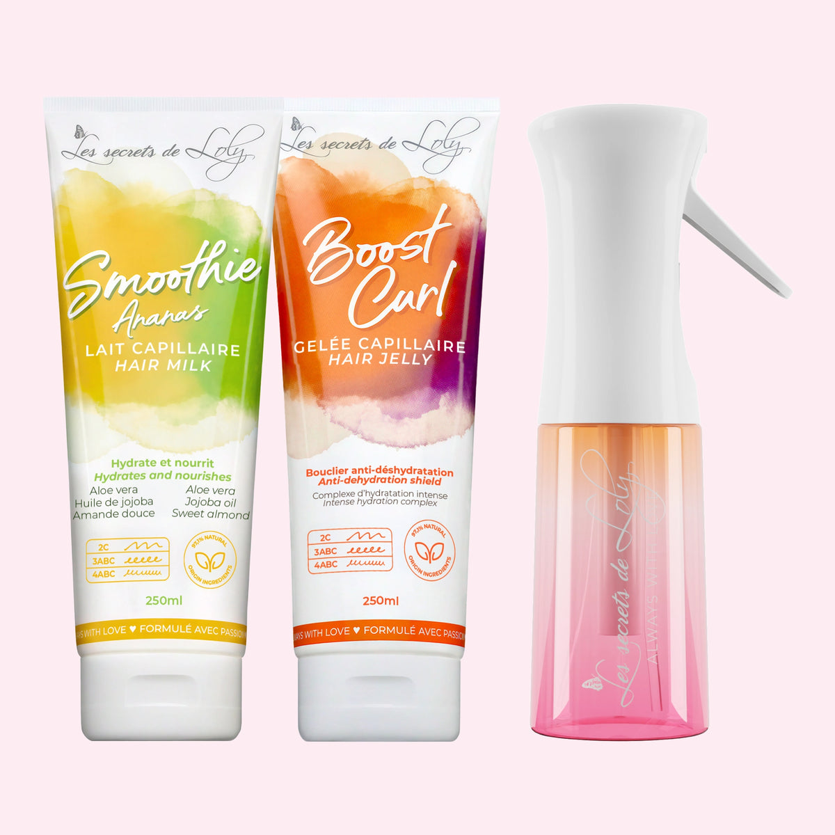 Curly Hair Starter Pack - Leave-in Milk, Styling Jelly &amp; Spray