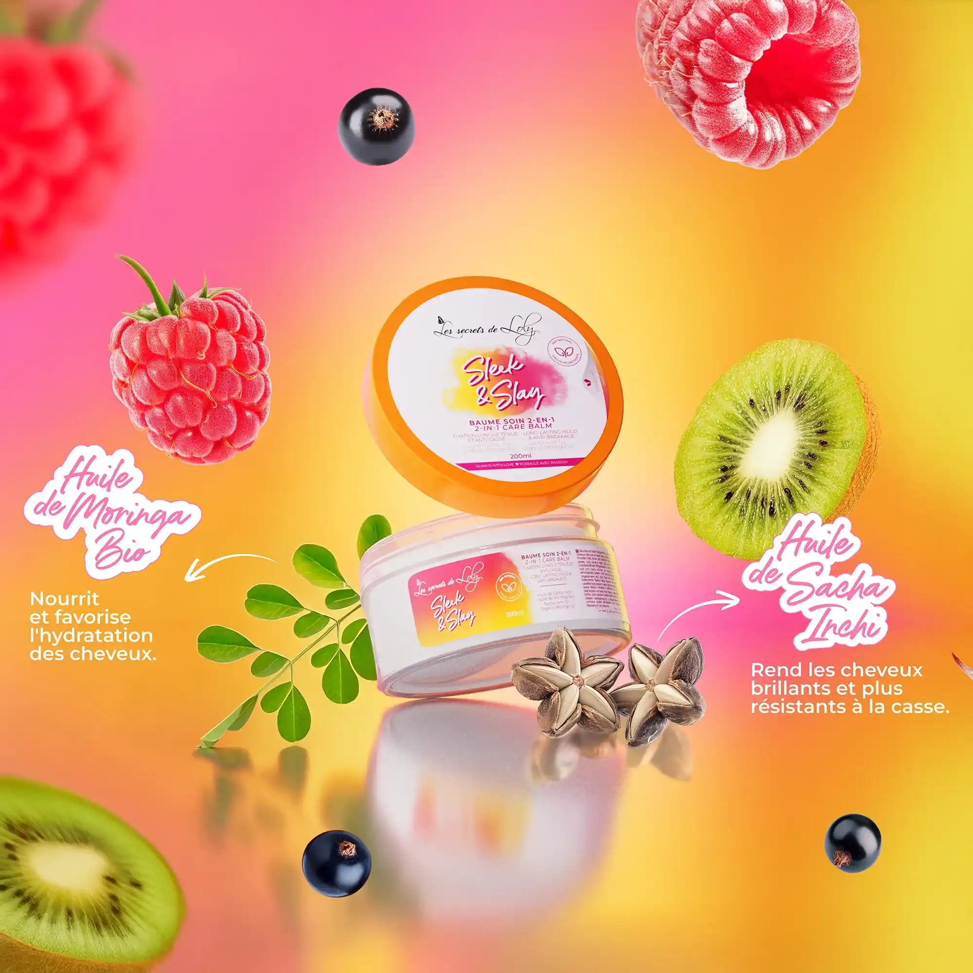 Le kit du plaquage parfait - Baume fixant 200ml, brosse plaquante et brosse baby hair