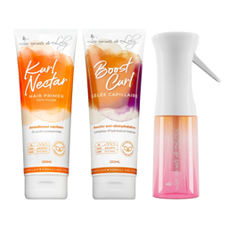 Starter Pack Cheveux Bouclés - Crème sans rinçage, gelée coiffante & vaporisateur