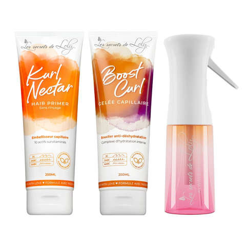 Curly Hair Starter Pack - Leave-in Cream, Styling Jelly & Spray