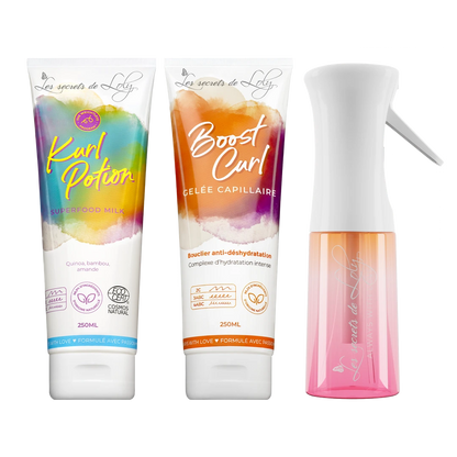 Starterpakket voor golvend haar - Leave-in crème, stylinggel &amp; verstuiver